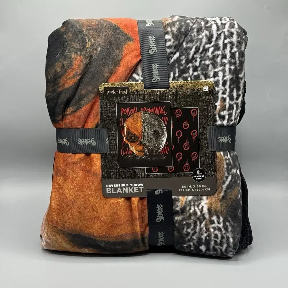 Trick 'r Treat Split Face Sam Fleece Blanket Reversible 50 x 60 NEW